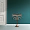 Vintiquewise Modern Solid Metal Judaica Hanukkah Menorah 9 Branched Candelabra, Copper Medium QI004119.BR.M - alternate 2